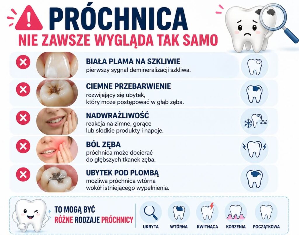 Próchnica nie zawsze wygląda tak samo. Sprawdź czego powinieneś się obawiać!