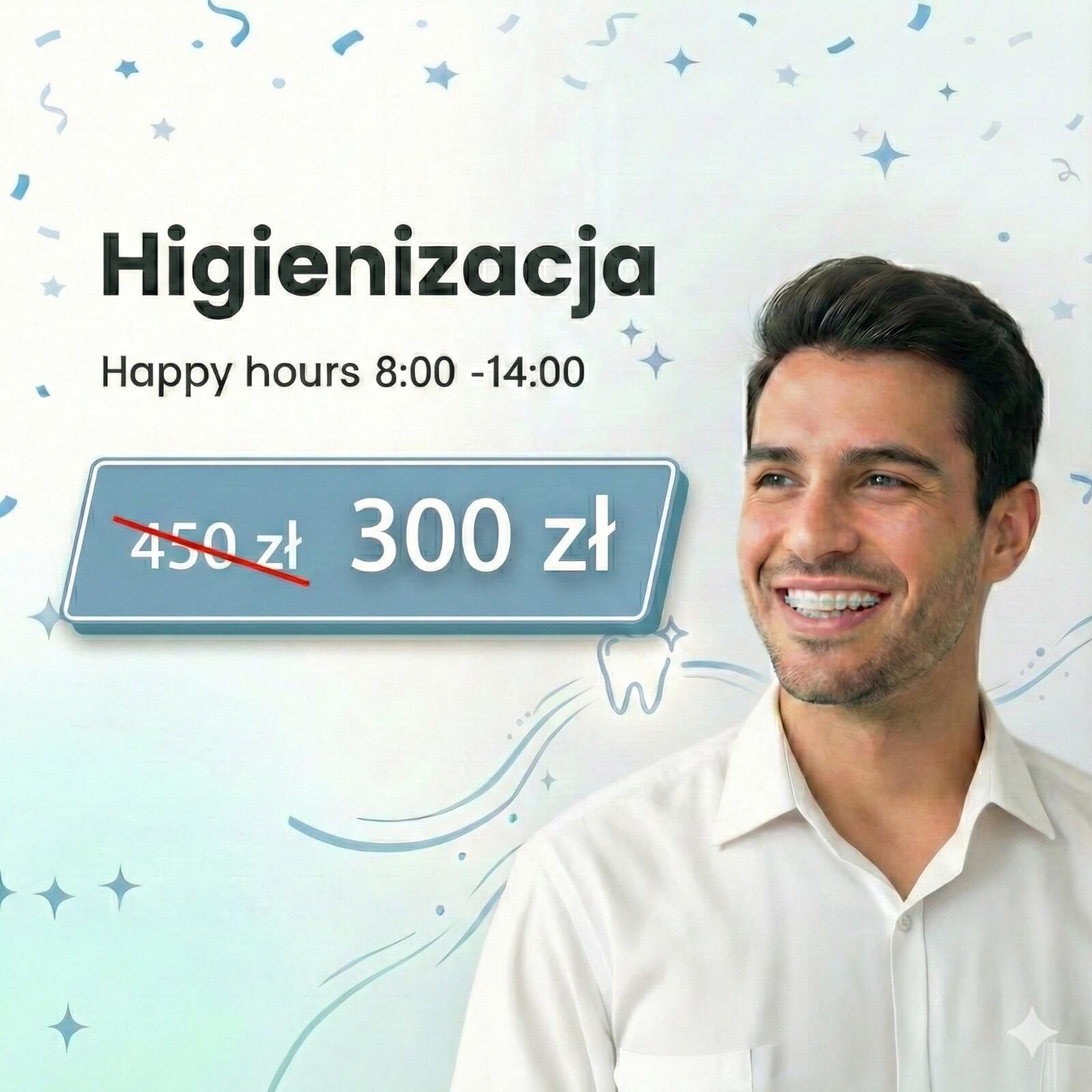 Od poniedziałku do piątku, w godzinach 8:00-14:00 zapłacisz za higienizację tylko 300 zł zamiast 450 zł!